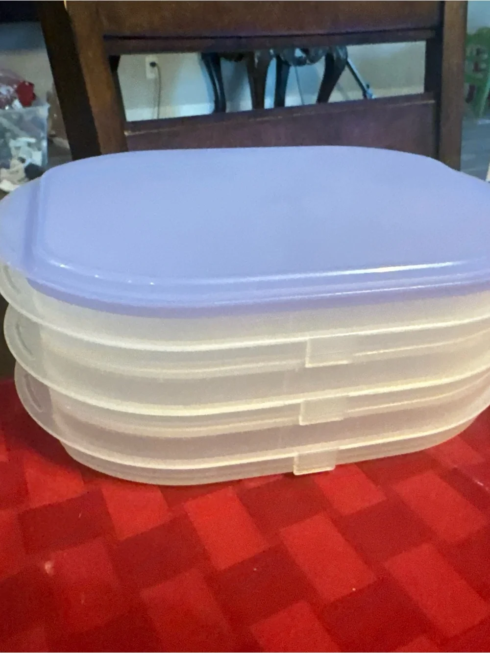 Stackable Home Storage Container - blue  Lid